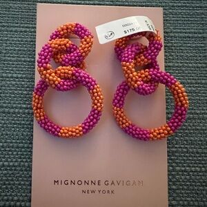 NWT Mignonne Gavigan Earrings - pink and orange beaded